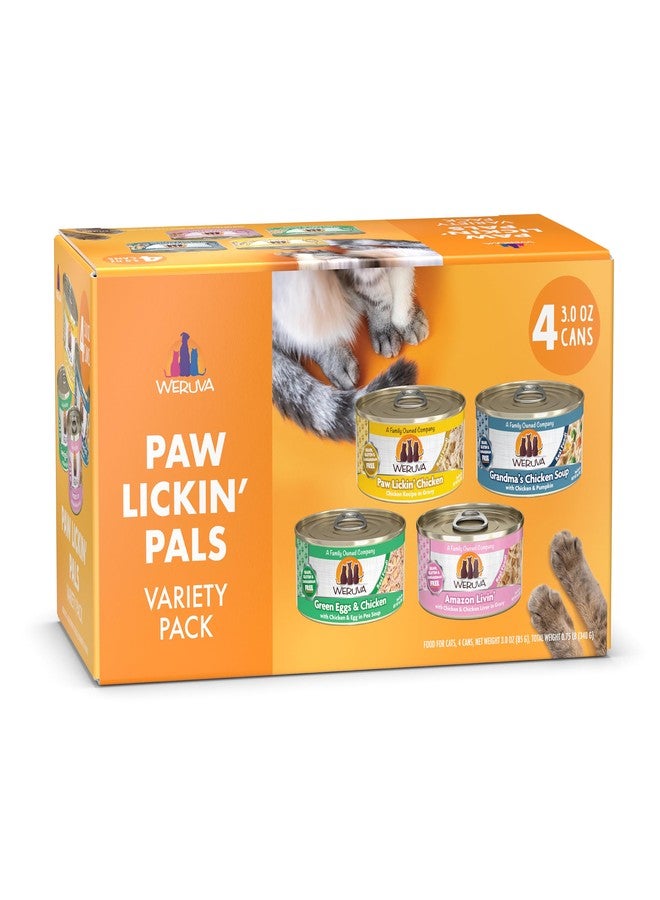 Weruva Classic Cat Food, Paw Lickin Pals Trial Variety Pack, 3oz Can, Pack of 4 - Image 1